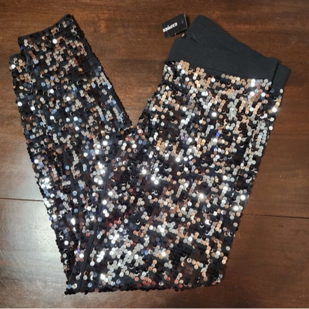 Express Black Sequin Pants